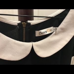 SunnyGirl Black Dress w/White Peter Pan Collar